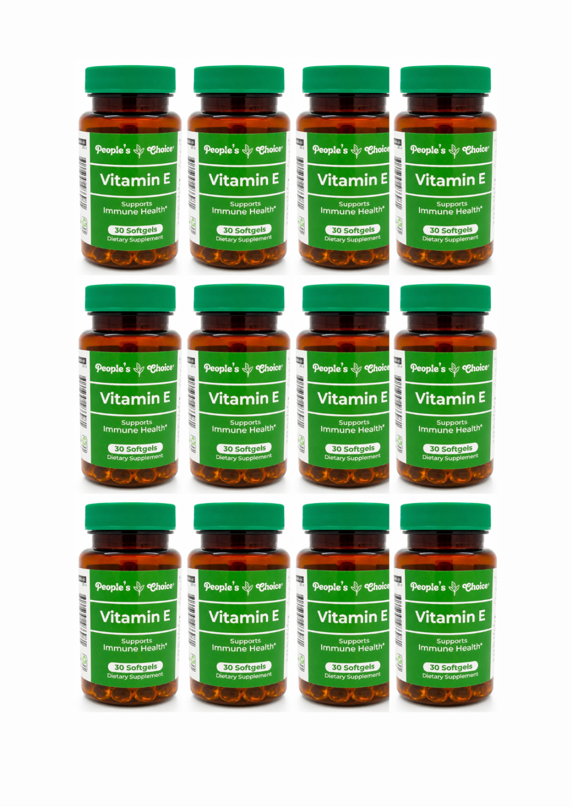 People’s Choice Vitamin E 30 Softgels 12 Pack Immune Health Support
