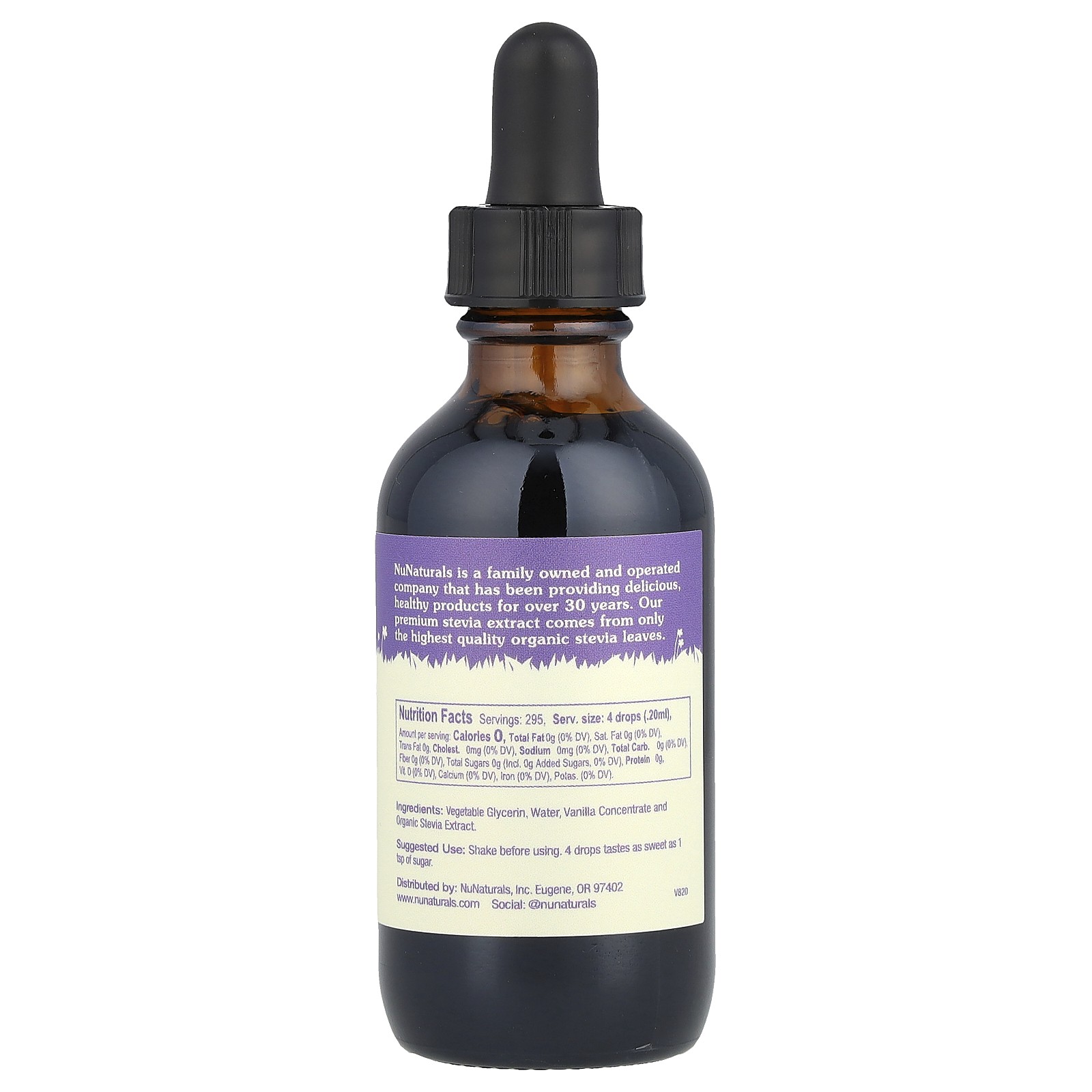 NuNaturals Vanilla Alcohol Free NuStevia 2 fl oz 59 ml Alcohol-Free, Sugar-Free
