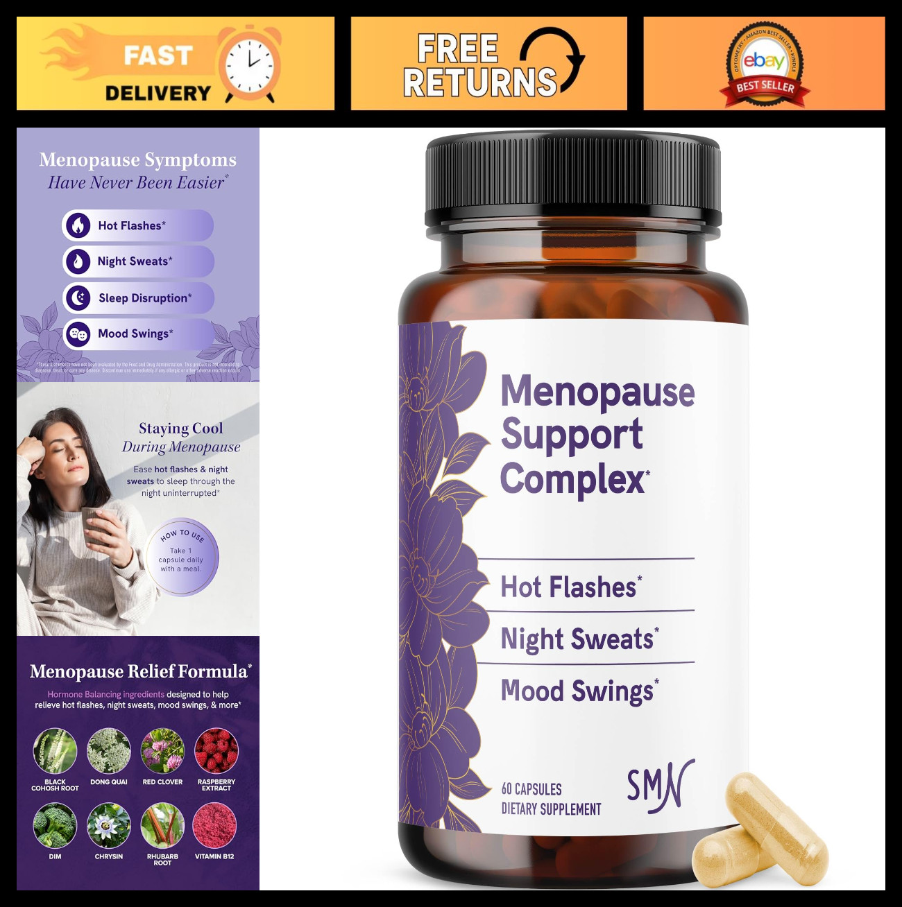 Menopause Relief Supplements for Women | Hot Flashes, Night Sweats, Hormone Bala
