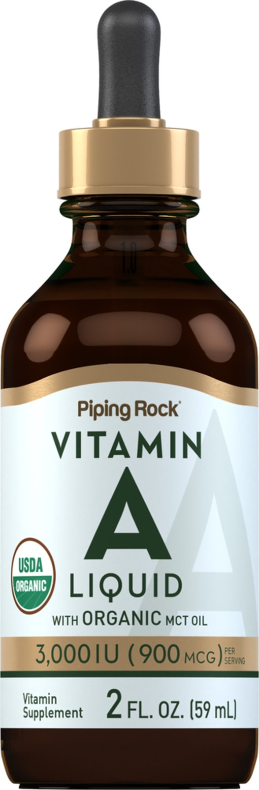 Vitamin A Liquid | 30,000 IU | 2 Fl Oz | with Organic MCT Oil | by Piping Rock