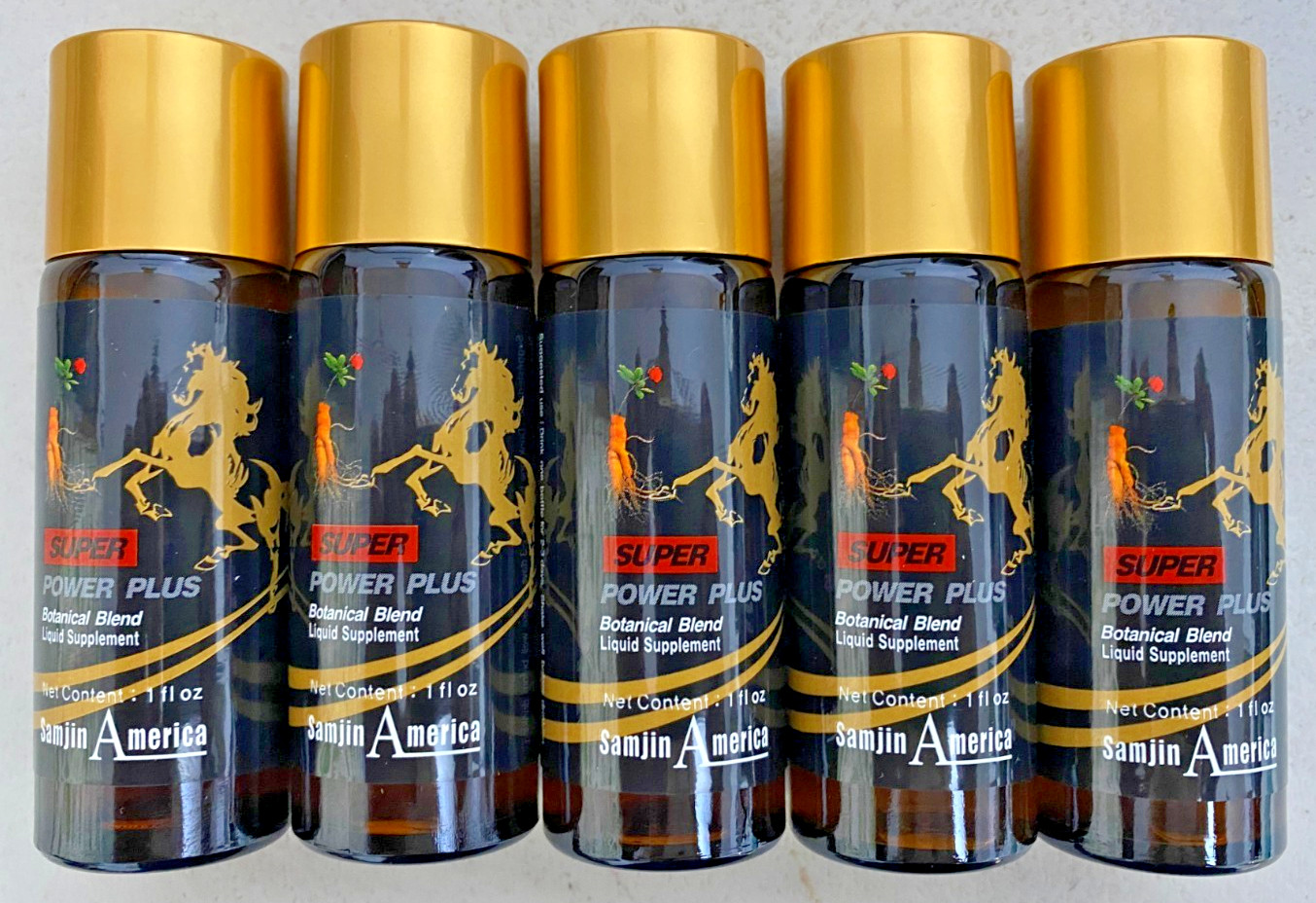 Super Power Plus Ginseng Energy Liquid Supplement 1oz x 05 Bottles