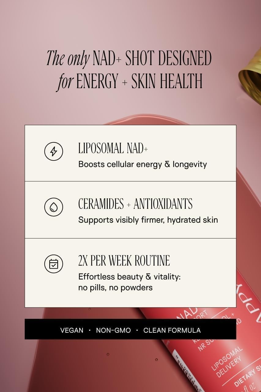 Happy Aging Liquid NAD+ Supplement for Women | Liposomal Nicotinamide Ribosid…