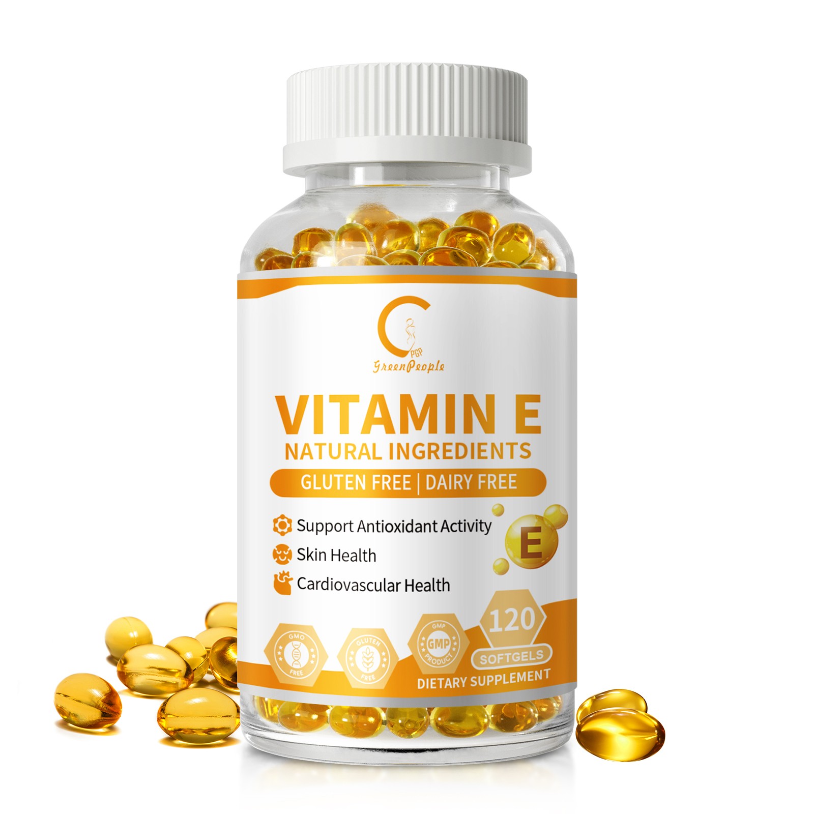 Vitamin E 1000 IU 120 Softgels Support Skin Health Antioxidant Supplement