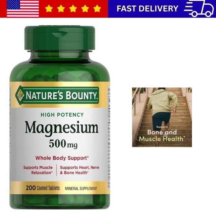 Magnesium 500 Mg Tablets, High Potency Magnesium Supplement for Bone & Muscle
