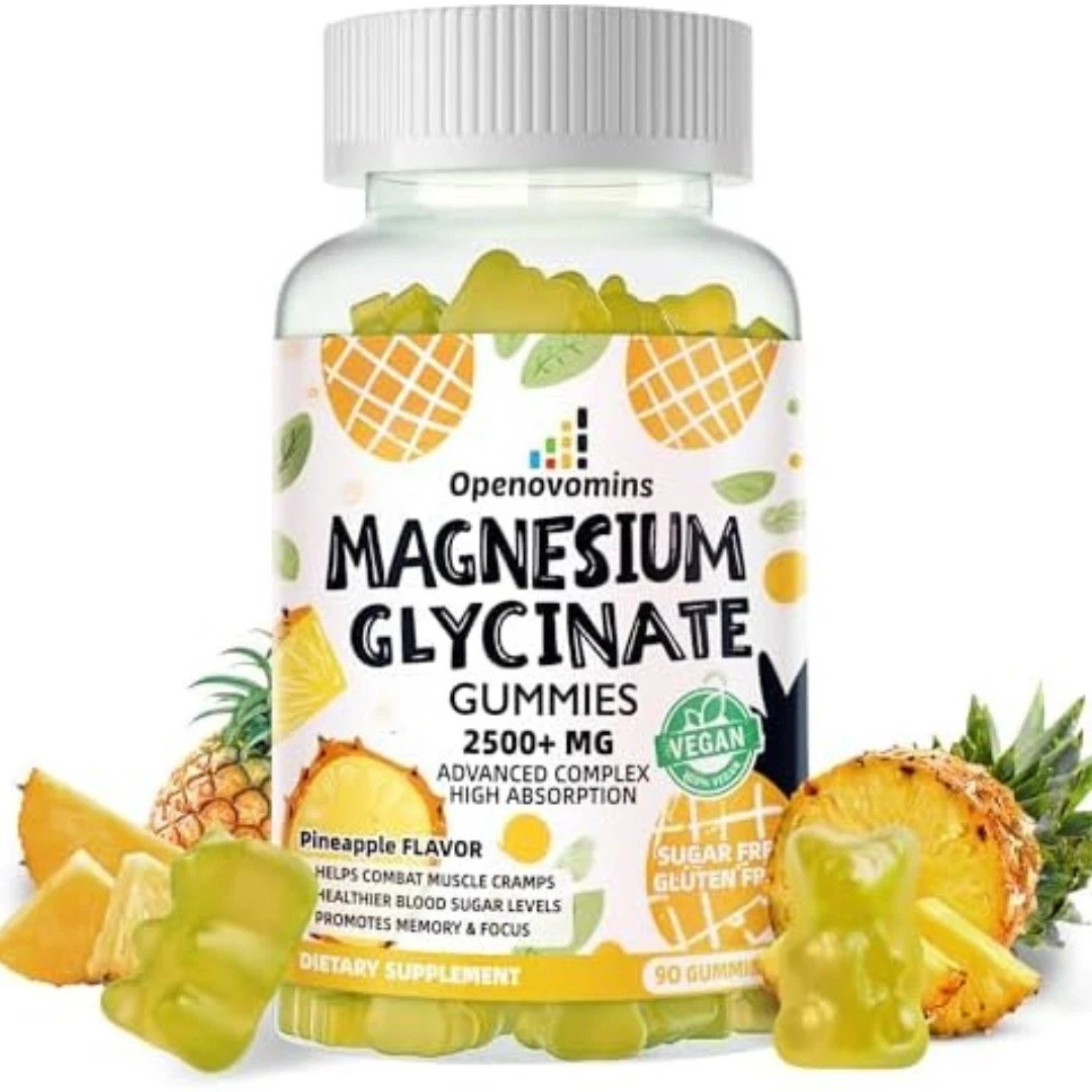 Magnesium Glycinate Gummies 2500mg – Sugar Free Magnesium Potassium Supplement w