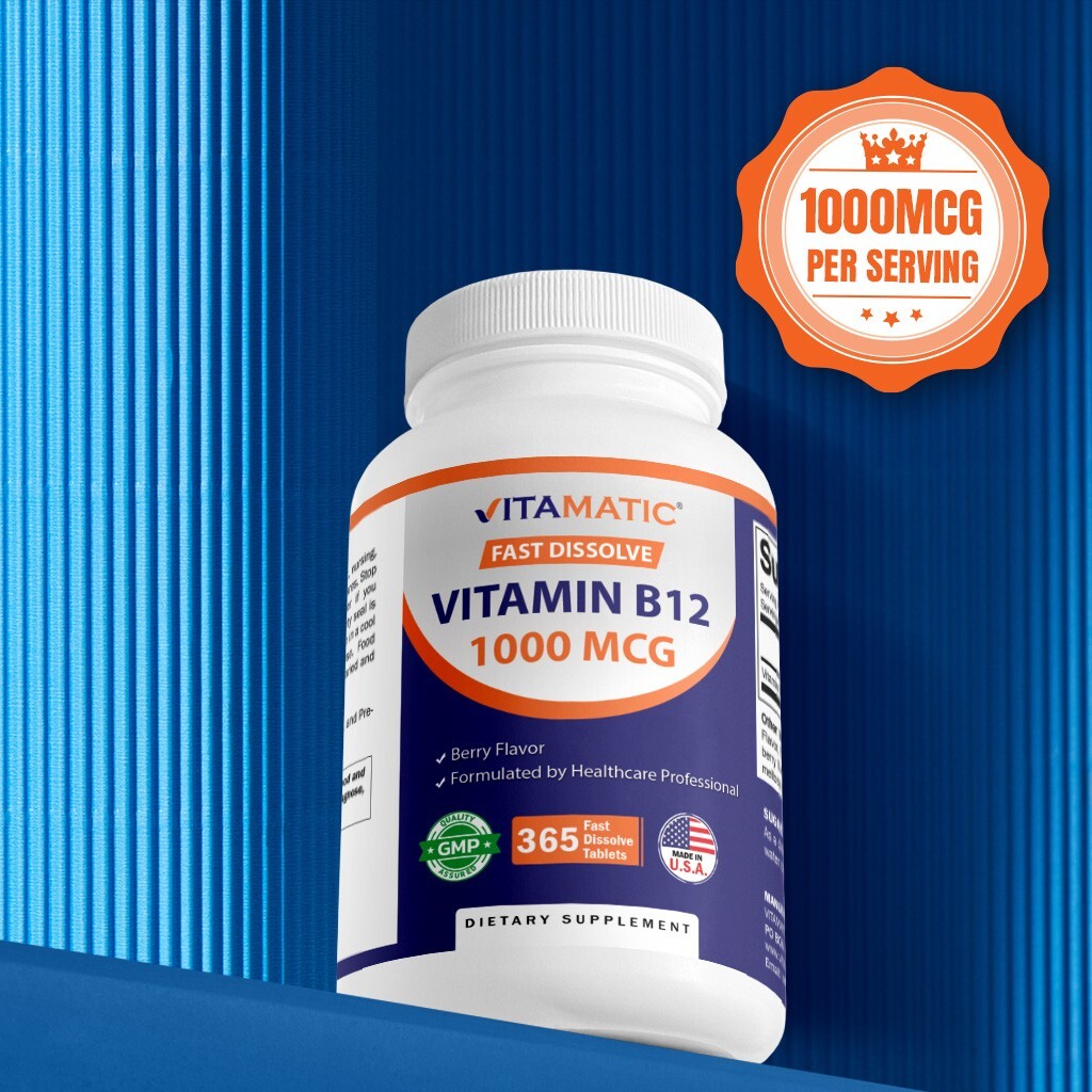 Vitamatic Vitamin B12 1000 mcg Fast Dissolve 365 Tablets