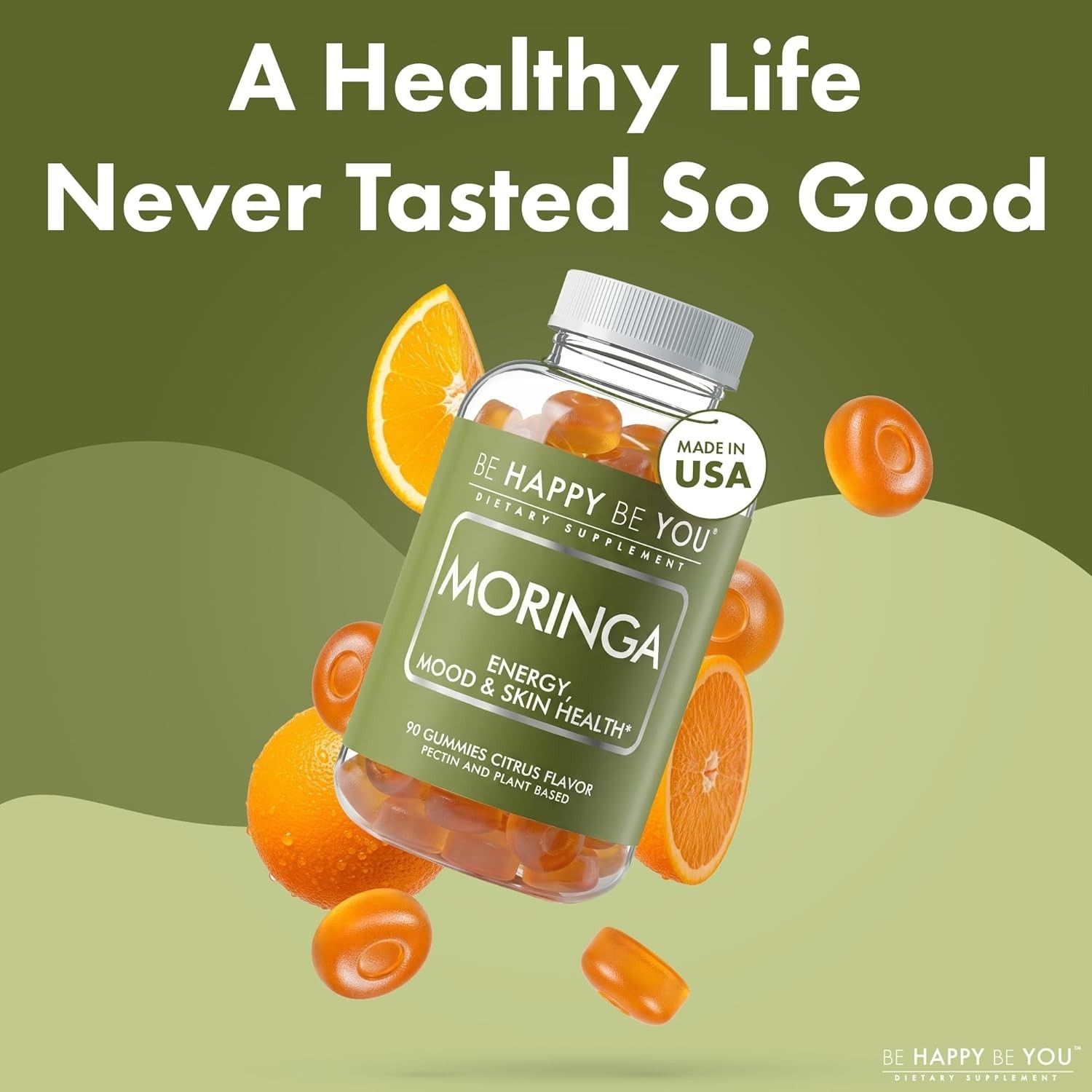 Moringa Leaf Extract Gummies 300mg Energy, Mood & Skin Support Supplement