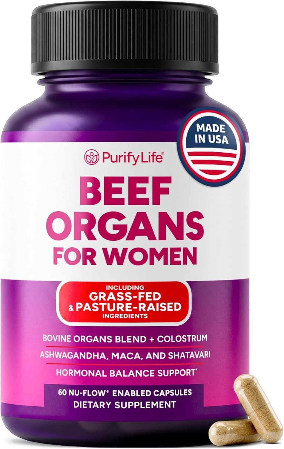 Purify Life Beef Organs for Women – 60 count – 02/2029