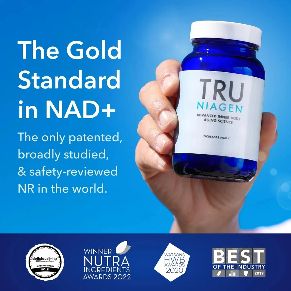 3 Pack Tru Niagen Nicotinamide Riboside Chloride 300mg 90 NR Vegetarian Capsules