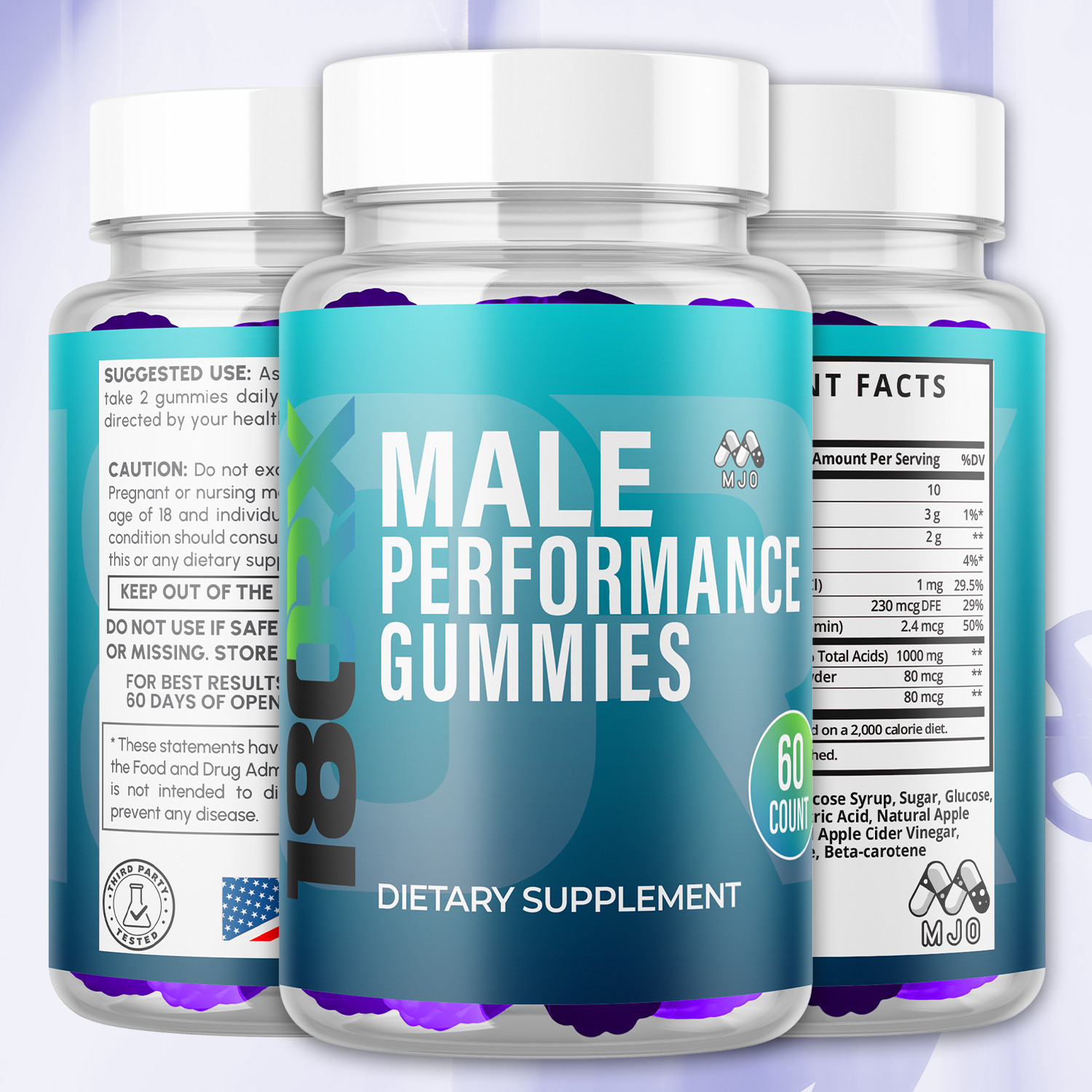 (3 Pack) 180RX Male Gummys Advanced Male Support Vitamin Supplement 180 Gummies