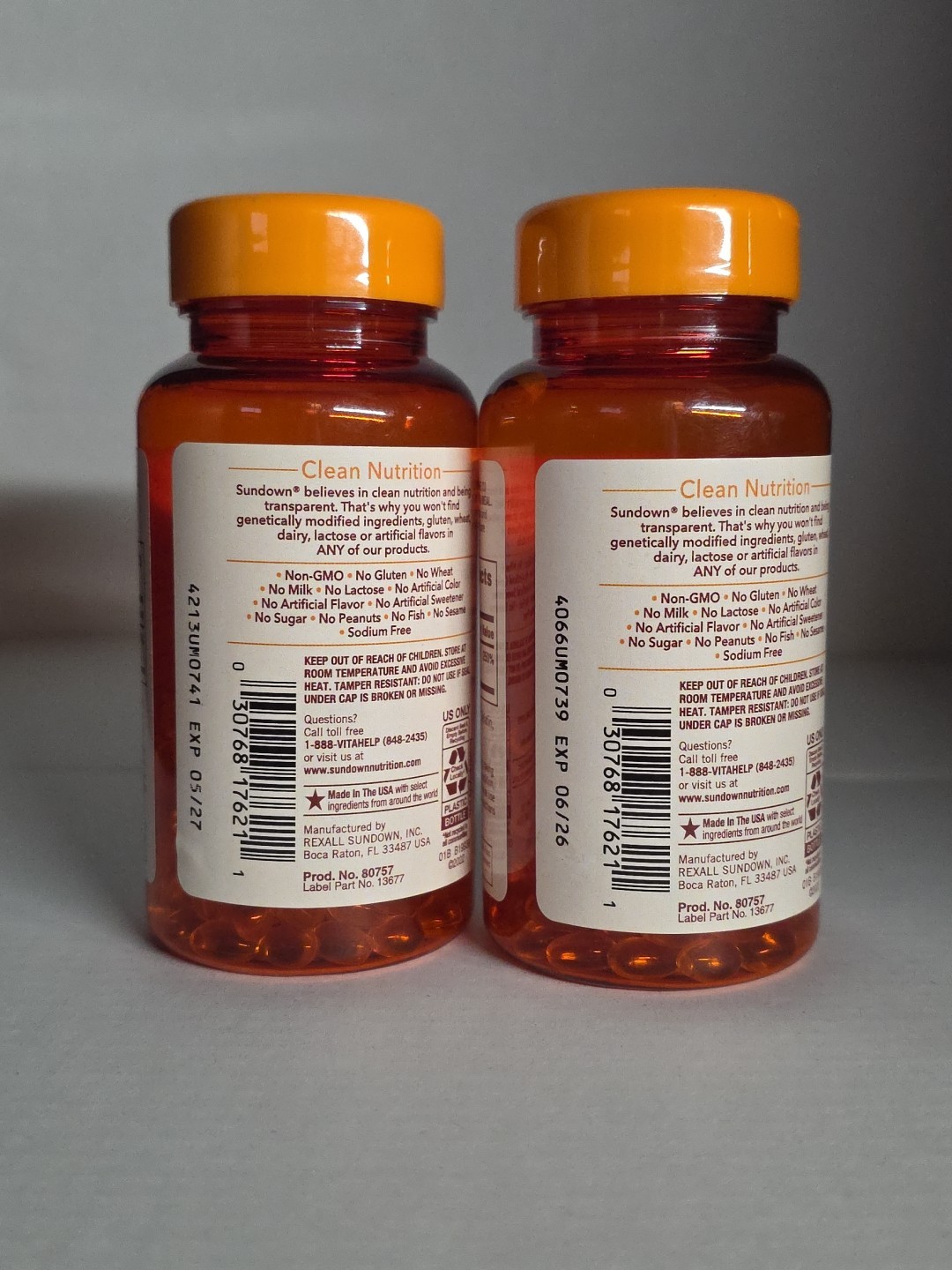 (2) Sundown Naturals Vitamin D3 50mcg/2000IU, 150ct