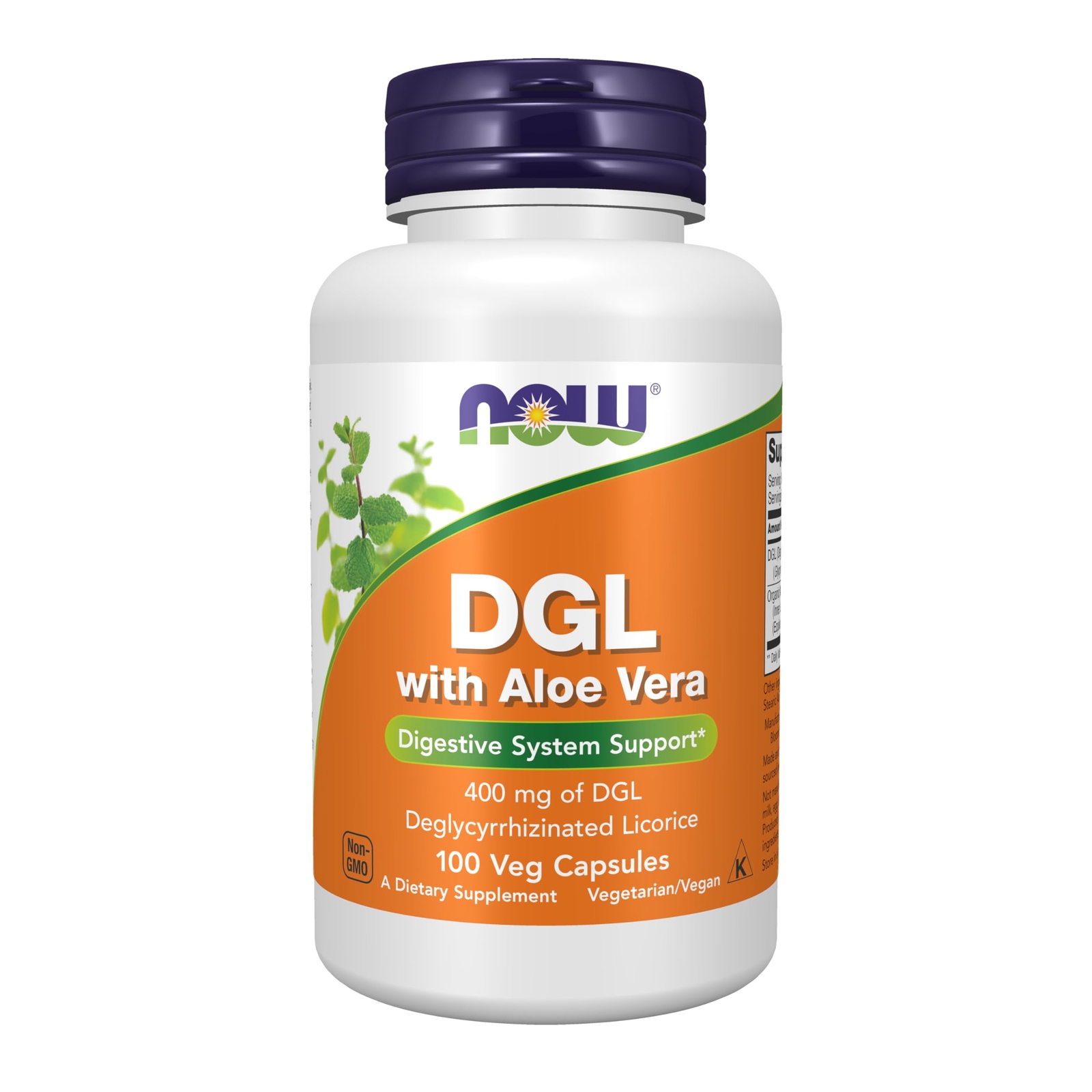 100 Count DGL Licorice Capsules with Aloe Vera for Digestive Health 400mg