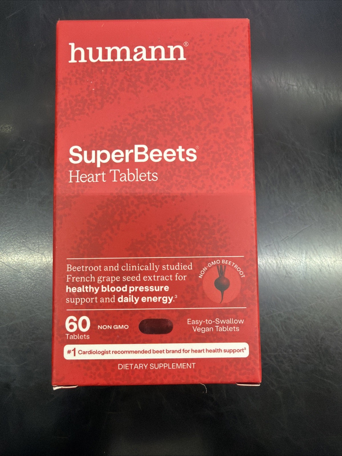 HumanN Super Beets Heart Tablets Smooth Coat 500mg Antioxidants 60 Exp 2028