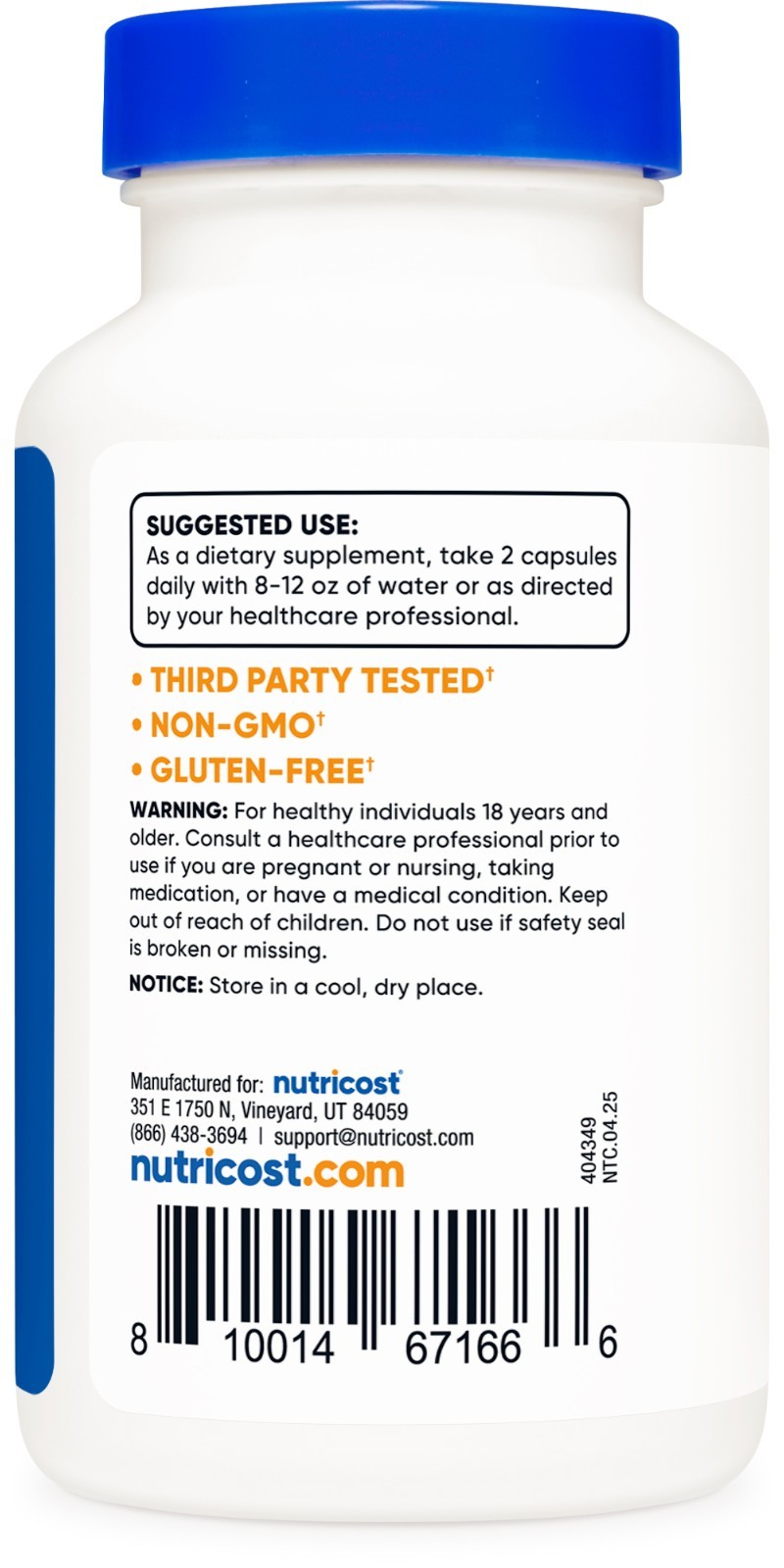 Nutricost Alpha Lipoic Acid 600mg Per Serving 120 Caps, 60 Servings