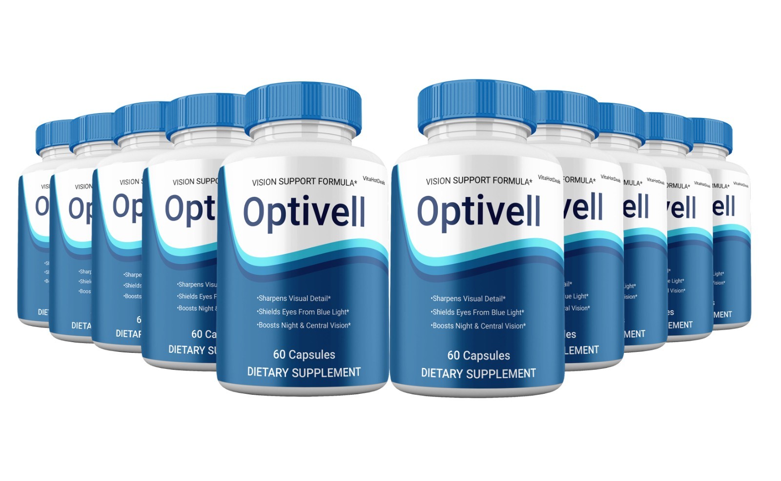 Optivell Vision Capsules, Opti Vell Vision & Eye Health Supplement (10 Pack)