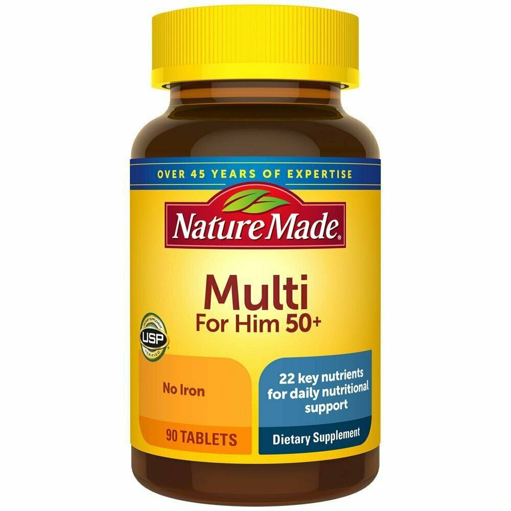 Nature Made Men’s Multivitamin 50+ Tablets Daily Nutritional Support 90 Count