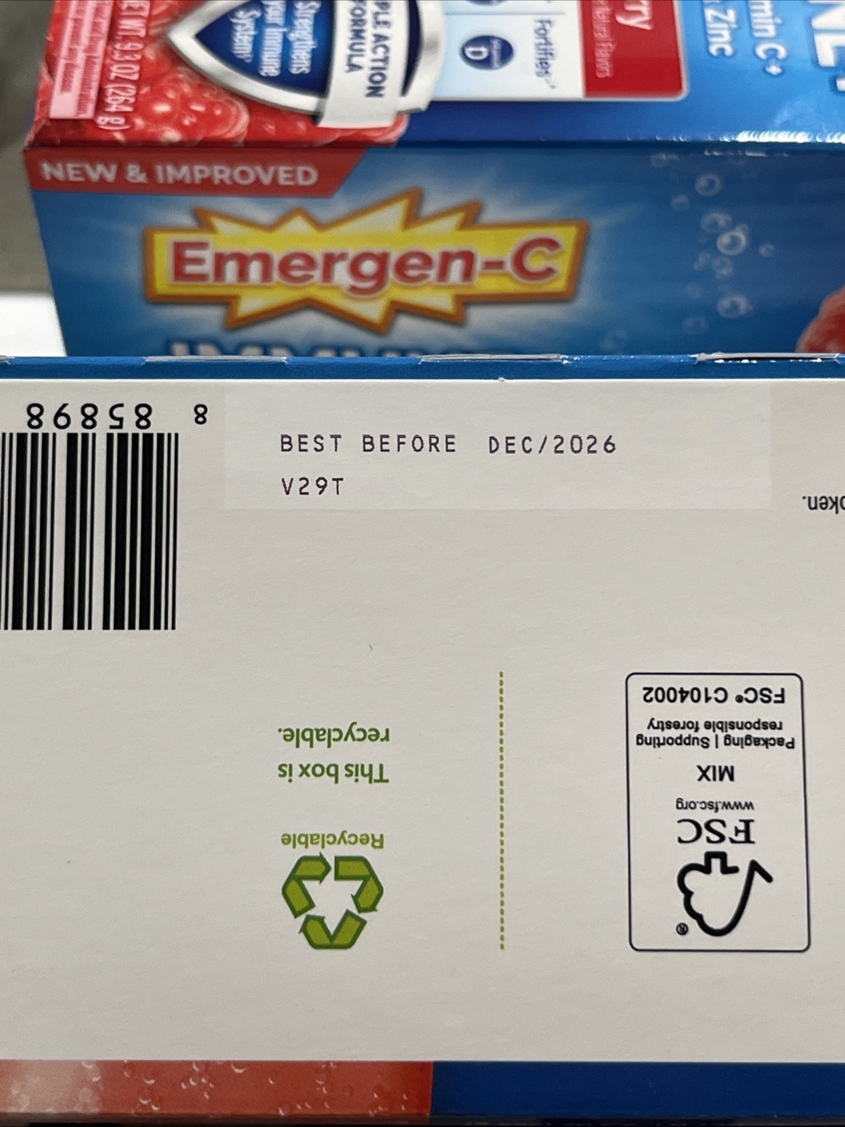 Emergen-C Triple Action Immune+ Support Powder 1000Mg Vitamin C (2Pack) BB 12/26