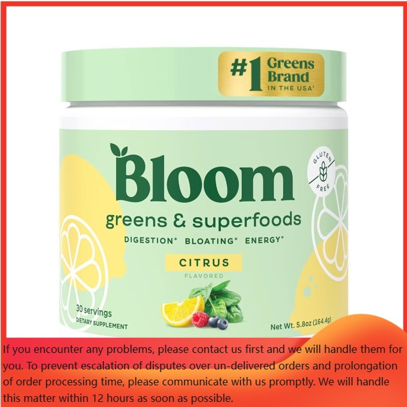 BLOOM NUTRITION Greens and Superfoods Powder – Citrus – 5.8oz/30ct