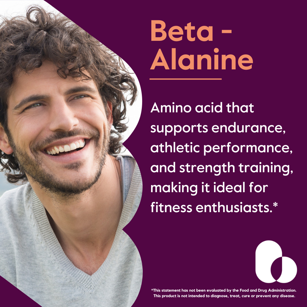 Beta Alanine 750mg (240 Vegetarian Capsules)-Vegan, No Stearates