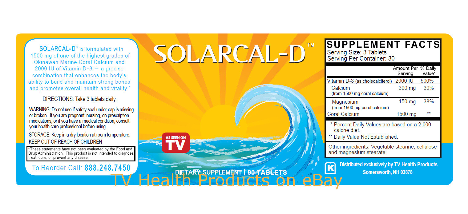 SolarCal-D Bob Barefoot 1500 Marine Coral Calcium 2000iu Vitamin D3 Supreme Best