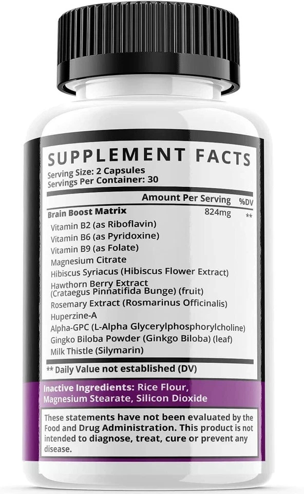 NZT-48 Brain Booster Memory & Focus Nootropic 60 Capsules, Pack of 3.