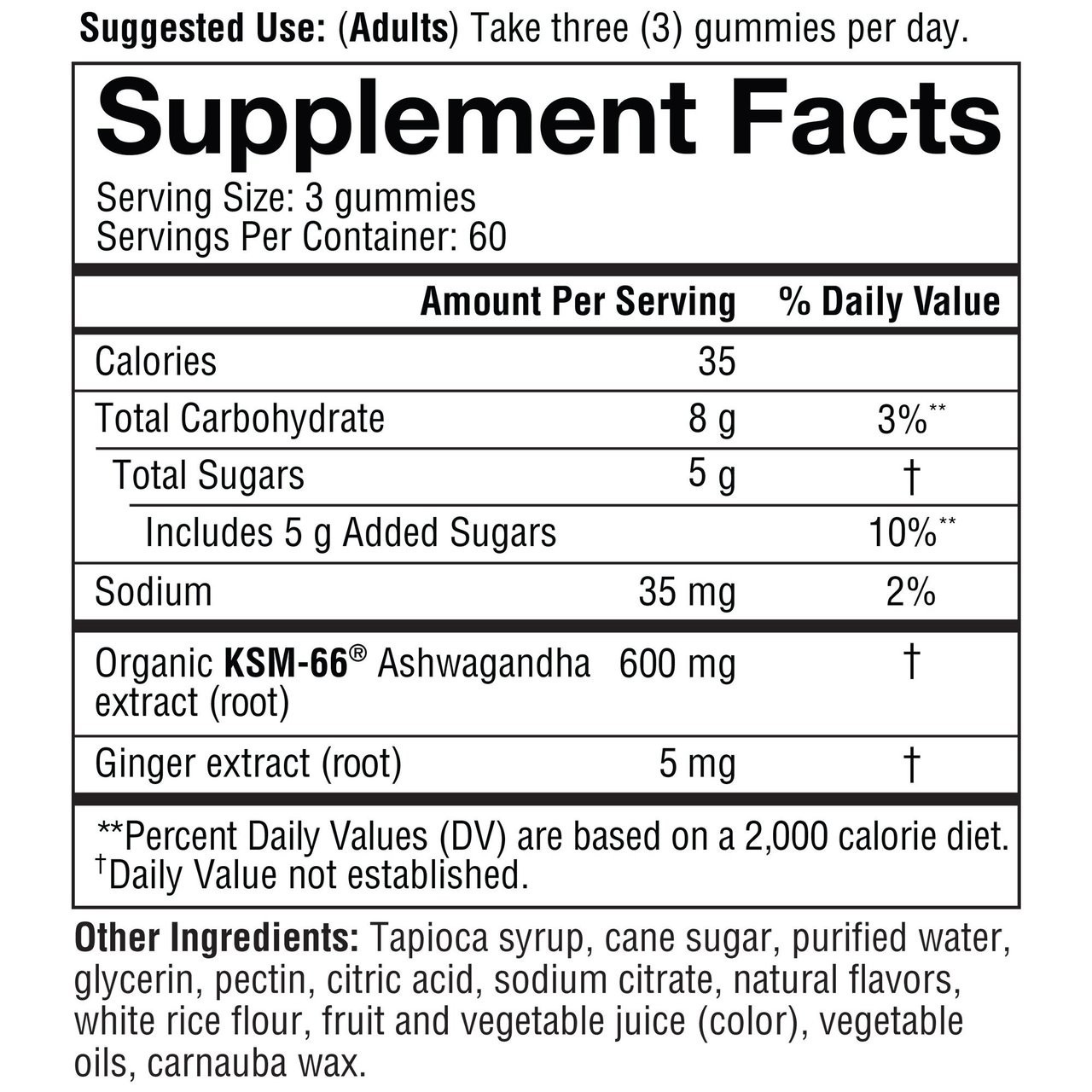 Ashwagandha Gummies 200mg KSM-66 Youtheory 180 Mixed Berry Adaptogen