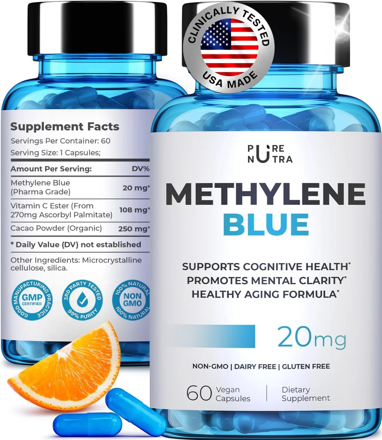 Blue Supplement – Pharmaceutical Grade, 2 FL OZ, 1% USP Grade, 60 Capsule