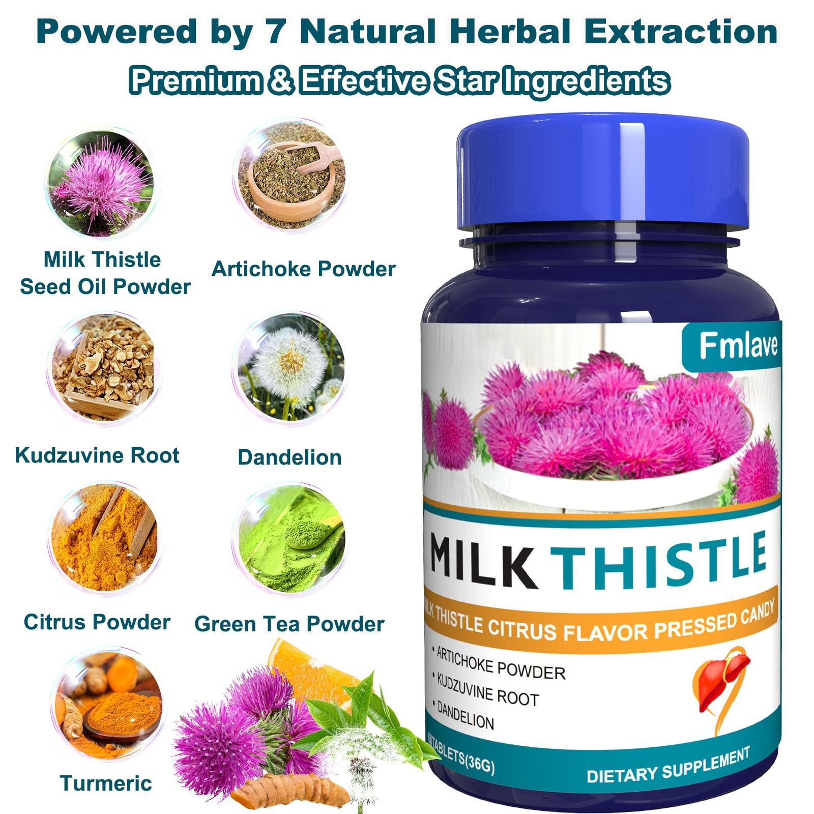 Liver Cleanse Detox Repair -60 counts Milk Thistle Dandelion Support Supplement