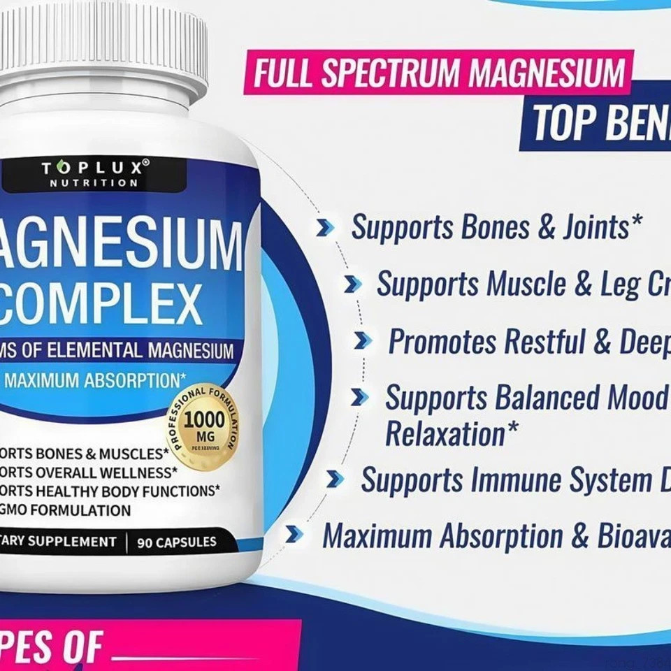 Magnesium complex 1000mg 7 types | Sleep musculoskeletal support 90