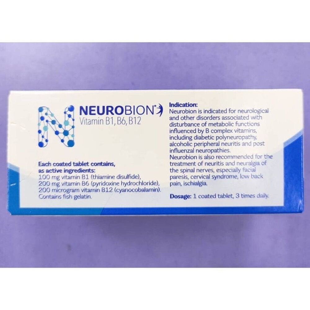 4 Box x 60’s Neurobion Vitamin B1, B6, B12 for Nerve Relief Numbness & Tingling