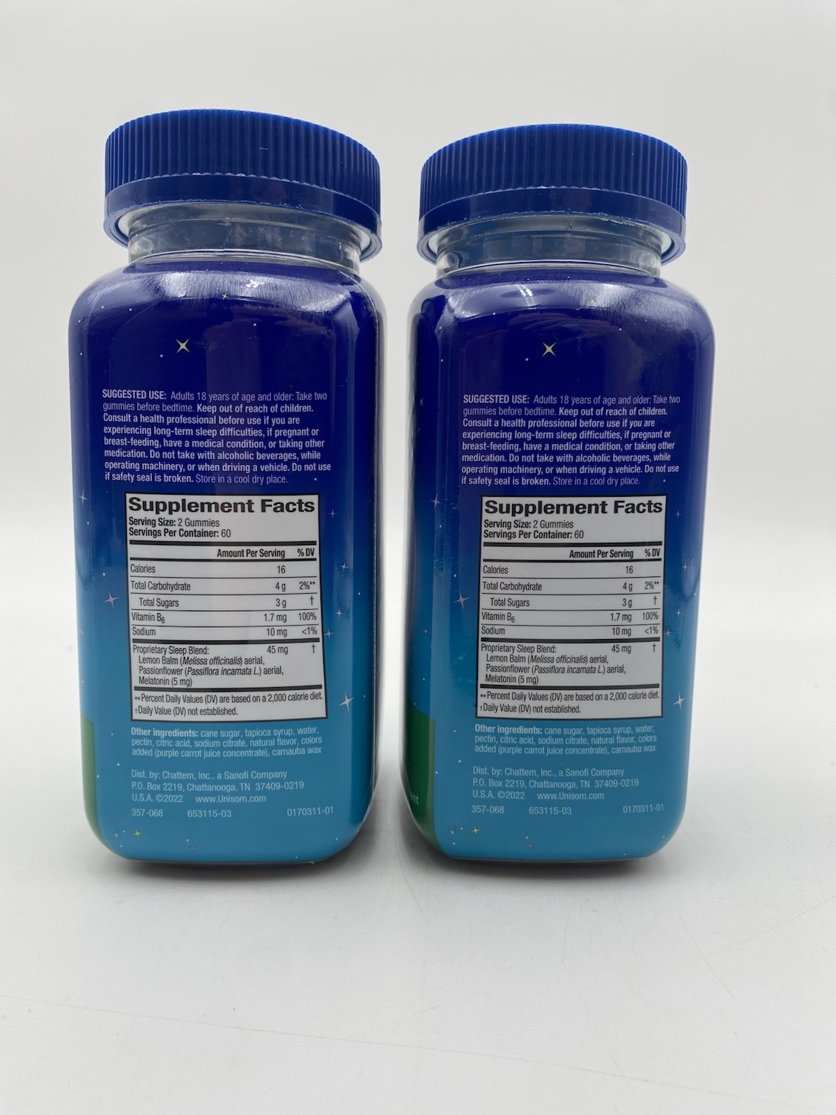 Unisom Simple Slumbers Drug-Free Sleep Aid Gummies, Melatonin 5mg, 120 Ct X 2
