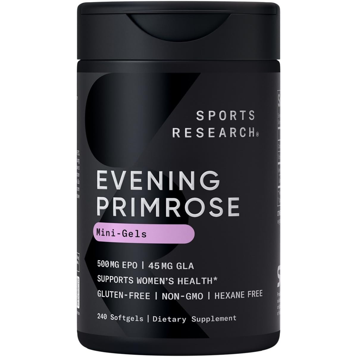 Evening Primrose Oil 500mg Cold-Pressed, Non-GMO, Gluten & Soy Free, 240 Softgel