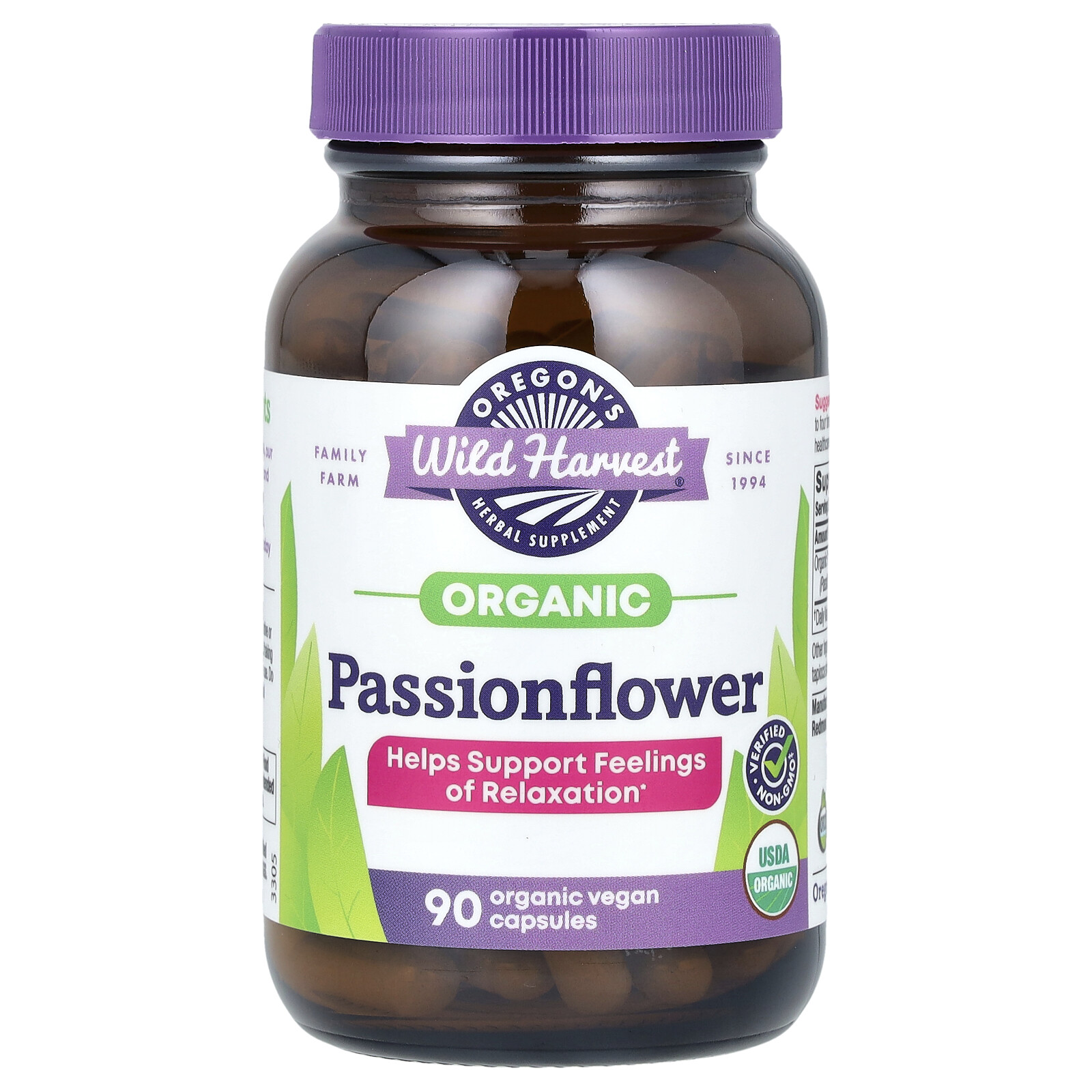 Organic Passionflower, 90 Organic Vegan Capsules