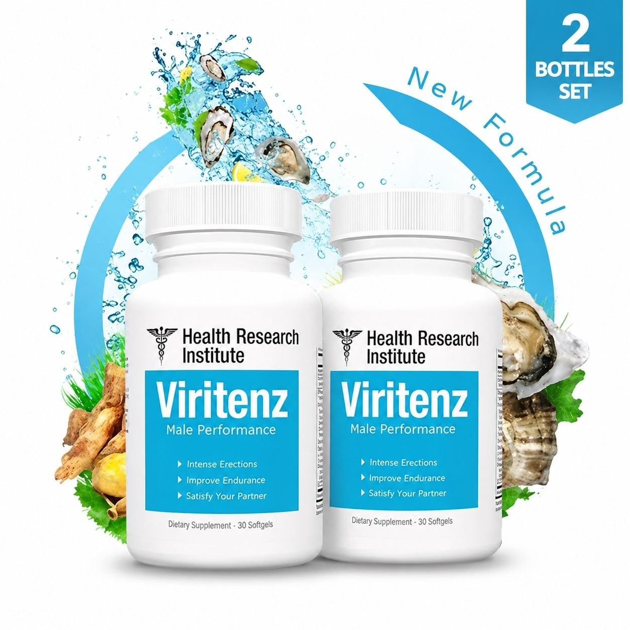 Viritenz Male Performance Support 2 Bottles 100% Natural Energy Vitality
