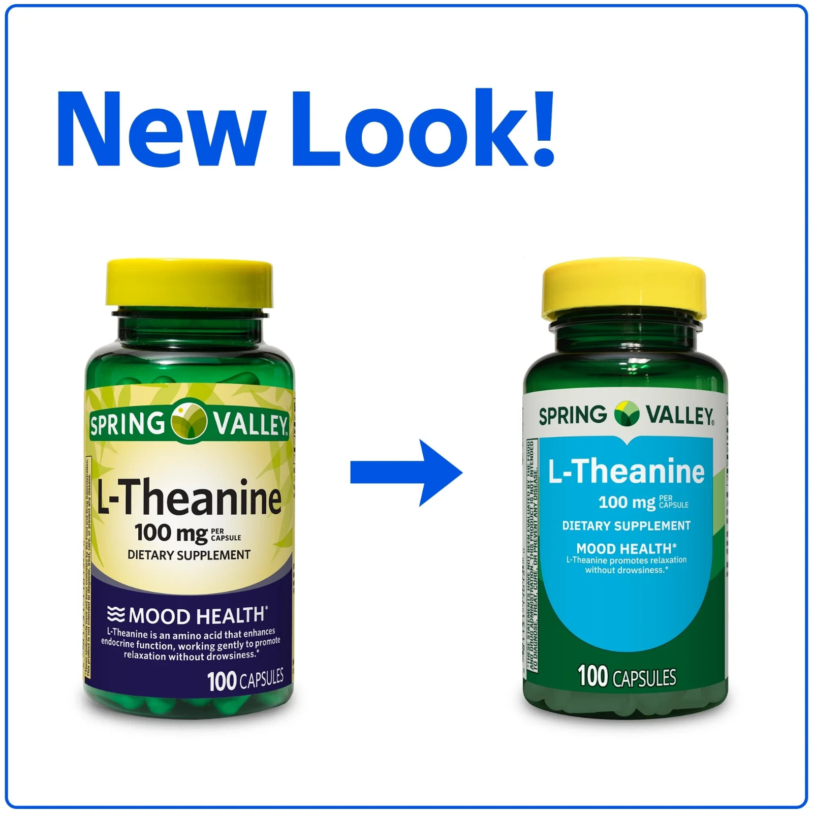 Spring Valley L-Theanine 100 mg Capsules, Mood & Relaxation Support, 100 Ct