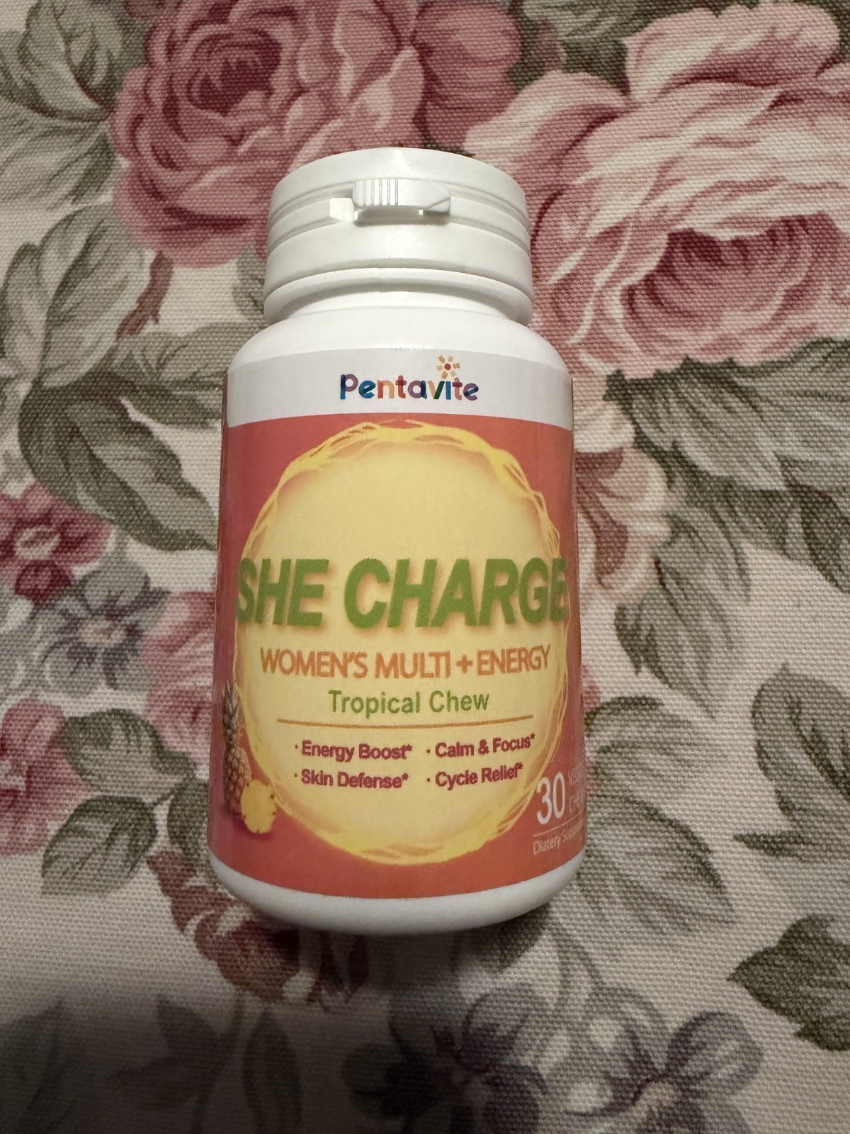Pentavite She Charge Multivitamin for Women, Pineapple Tropical Chew