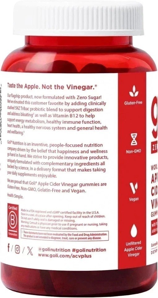 3 Bottles Goli Zero Sugar Best Seller Trio Set Gummies, 60 Counts Per Bottle