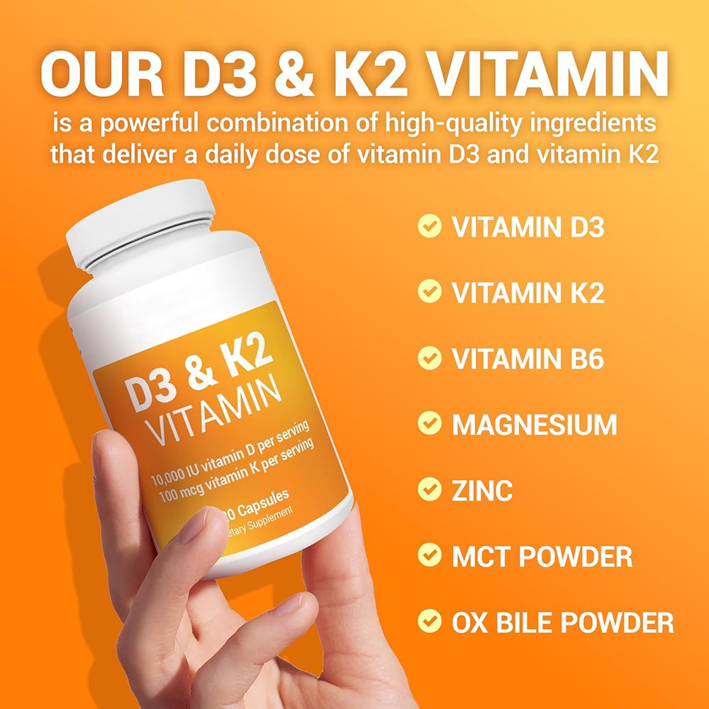 1/2/3 package Powerful Vitamin D3 K2 Capsules – Extra Strength D3 K2 Supplements
