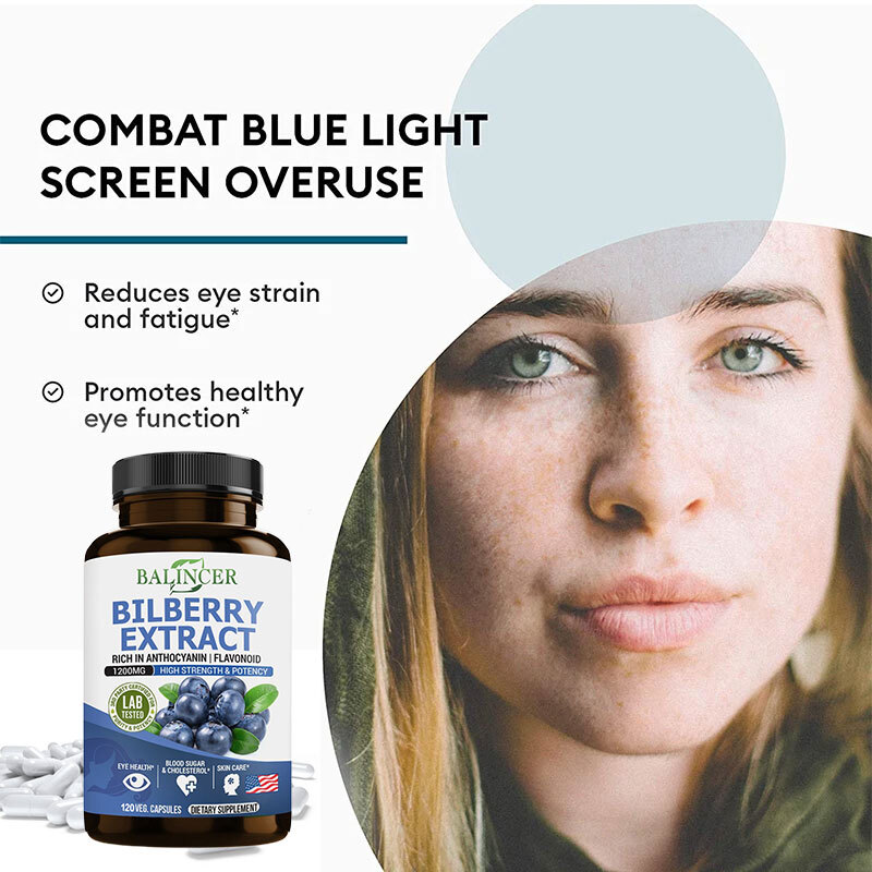 Bilberry Extract 1200mg 30 To 120 Capsules Eye Vision Health HEALTHY BLOOD SUGAR