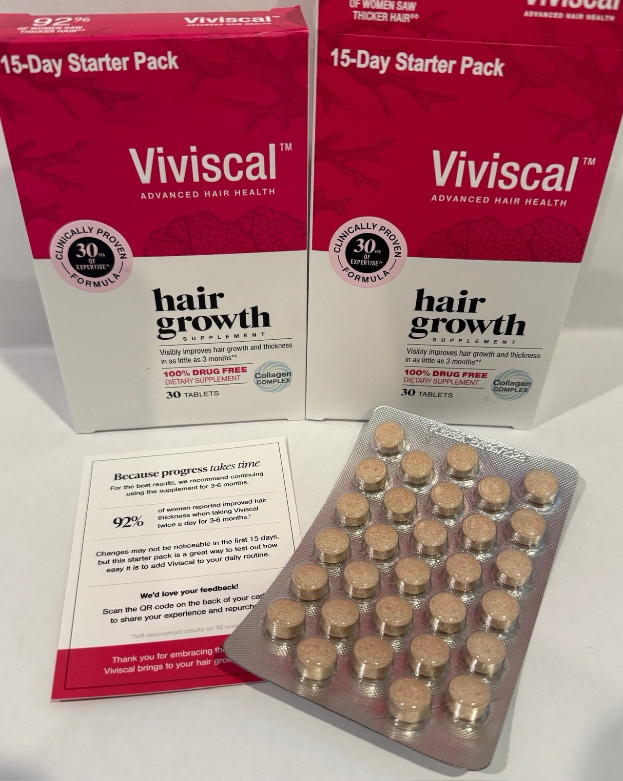 VIVISCAL Hair Growth Supplement TWO Starter Packs 60 Tablets (30 days) BB 9/2028