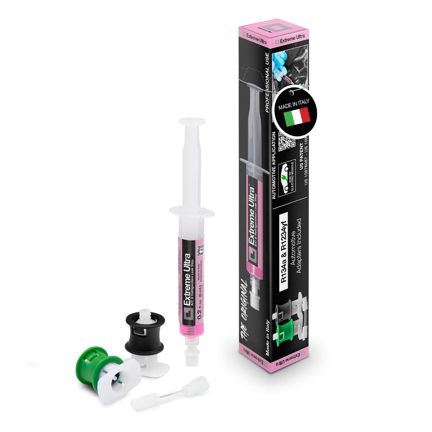 Errecom Extreme Ultra | A/C 0.2 fl oz, Leak Stop R134a & R1234yf Adpt.