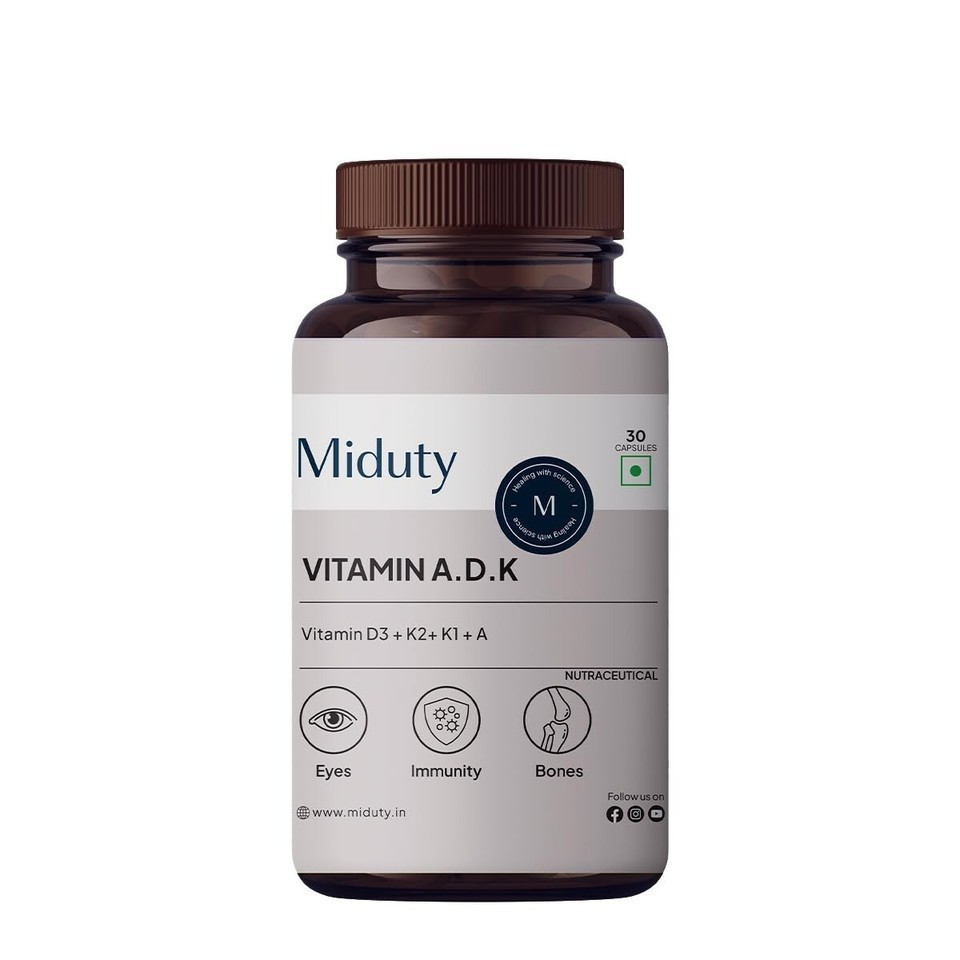 Miduty Vitamin A.D.K Contains Vitamin A, D3, K2 Immunity Booster 30 Caps