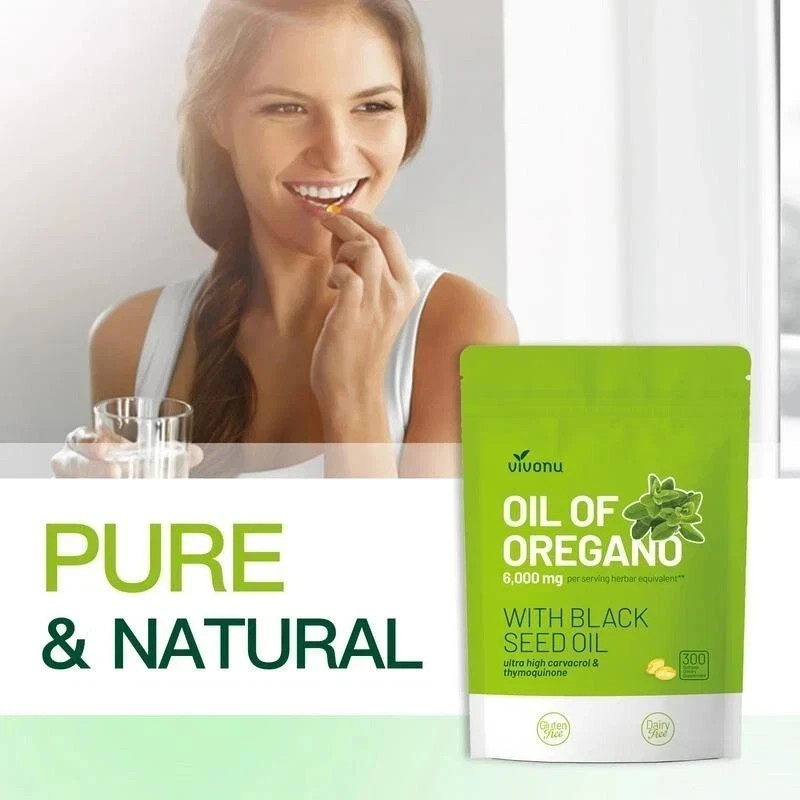 VivoNu Oil of Oregano Capsules | 6000mg Oil of Oregano with Black Seed Oil