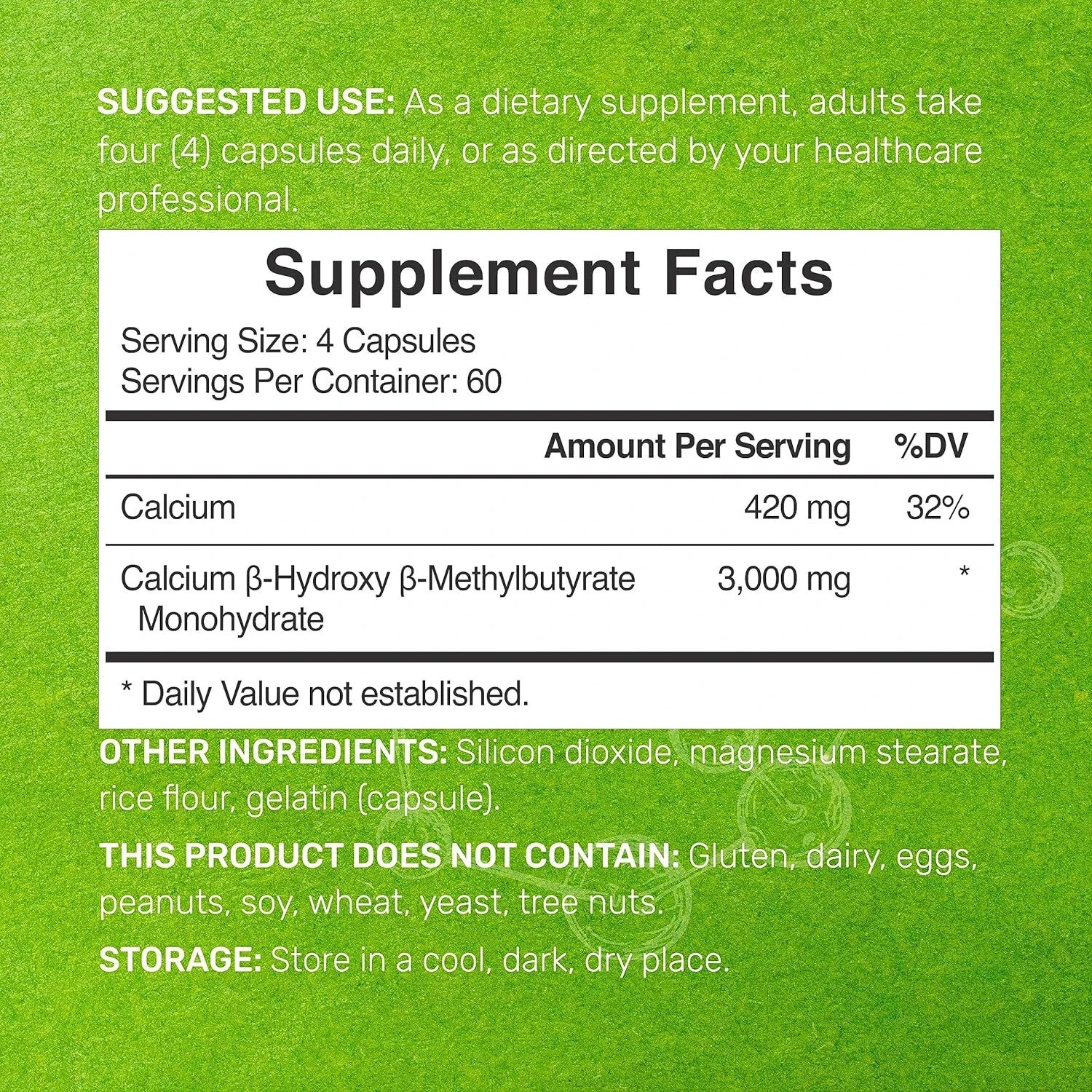 Triple Strength HMB 3000mg Per Serving, 240 Caps Non GMO/Gluten Free New Sealed