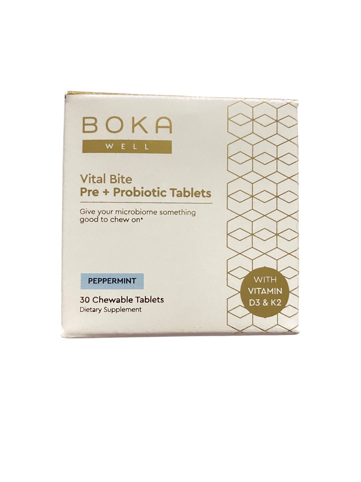 BOKA Well Vital Bite Pre + Probiotic Tablets Peppermint 30 Ct Exp 03/2025