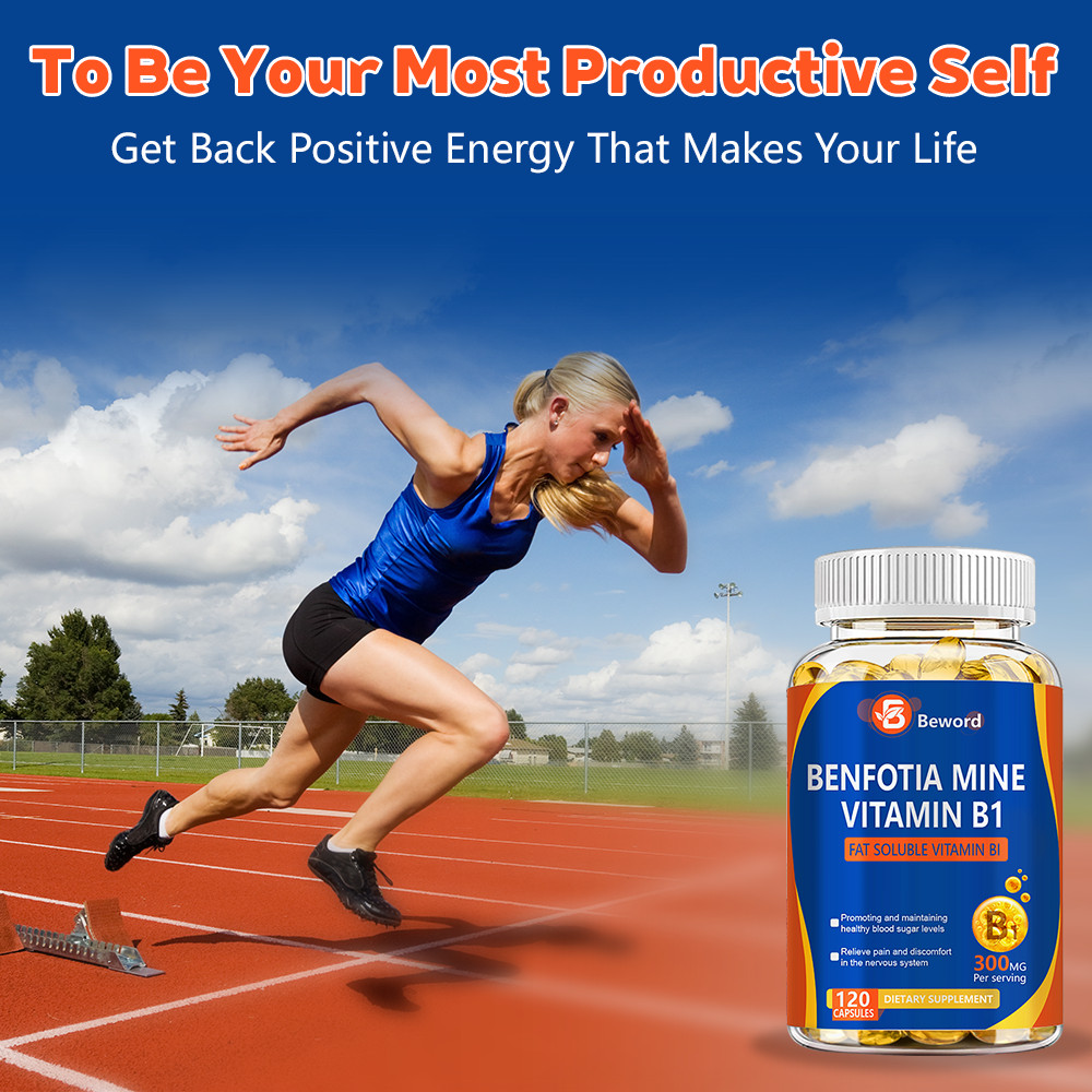 Benfotiamine 300mg 120Caps Vitamin B1 Benfotiamine Thiamine Fat-Soluble