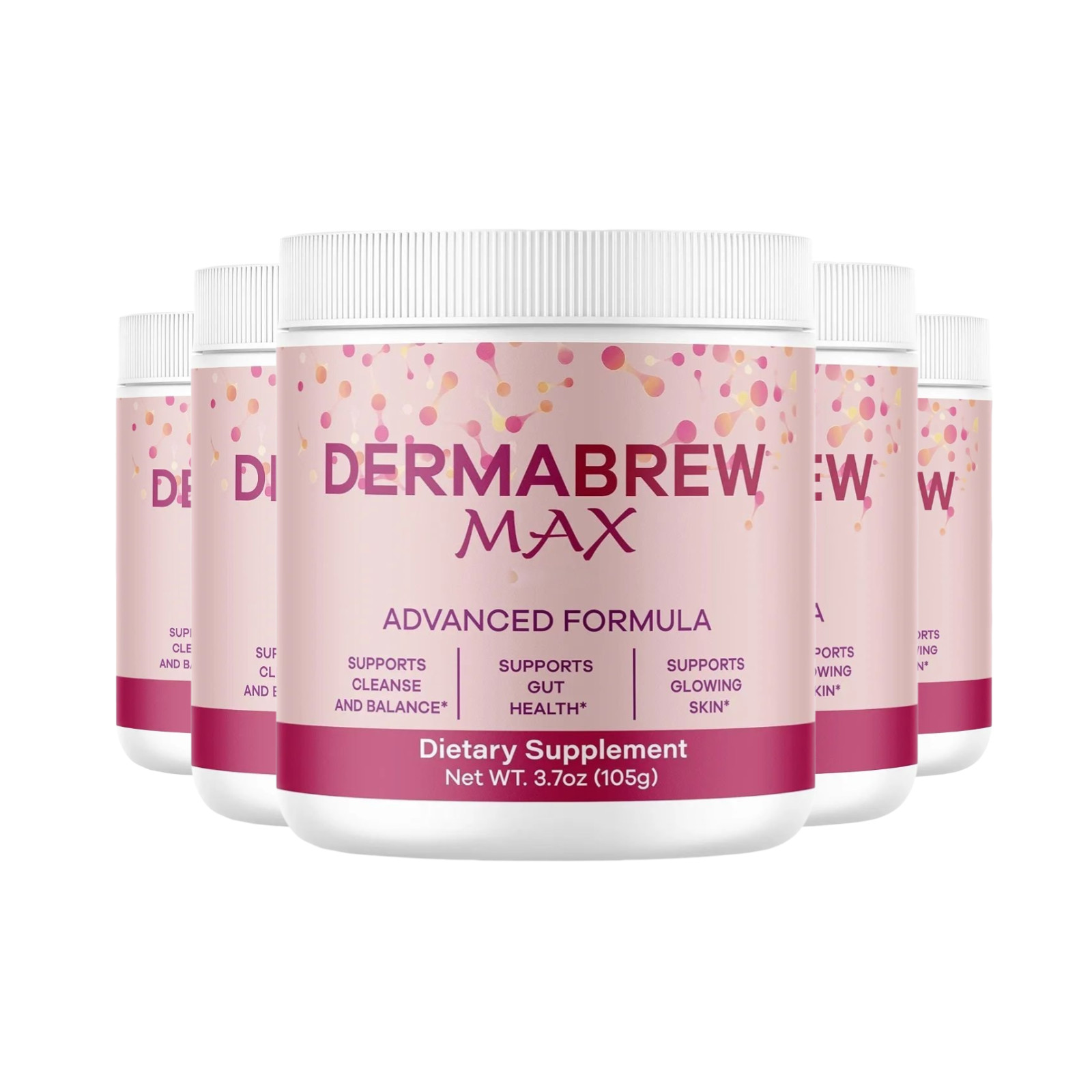 (5-Pack) DermaBrew Powder – Premium Derma Brew Powder for Skin Hydration & Glow