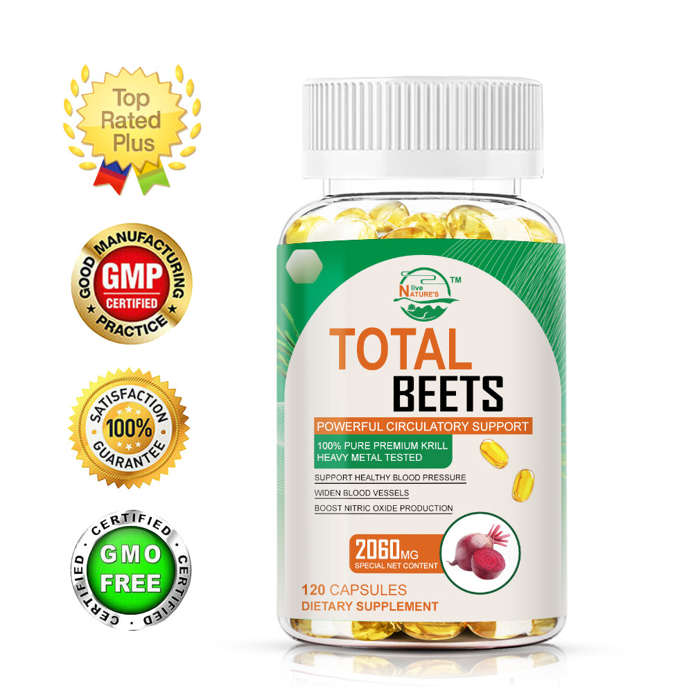 Total Beets Circulation Superfood Beet Root with Blood Pressure Support 120ct