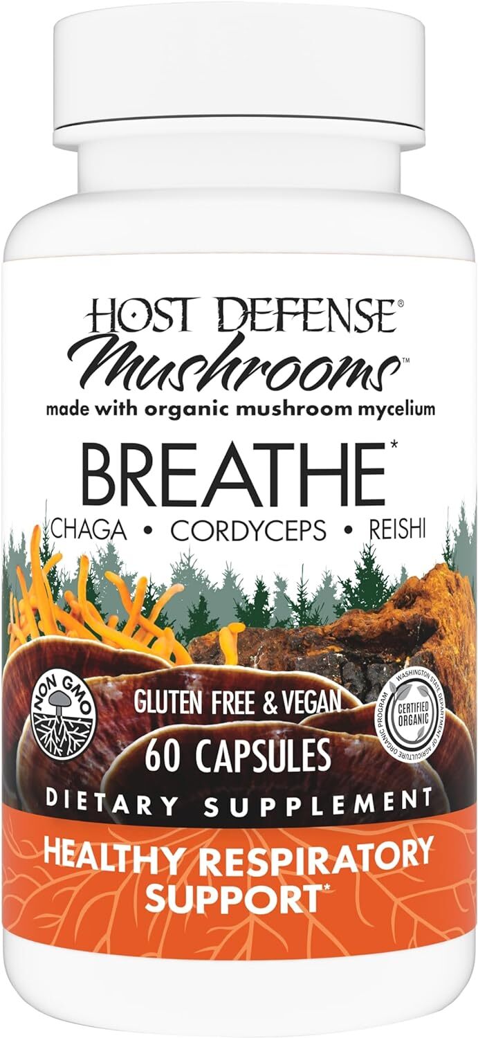 Host Defense Breathe* Capsules – Immune & Respiratory Support – 60 Cap EXP 4/27