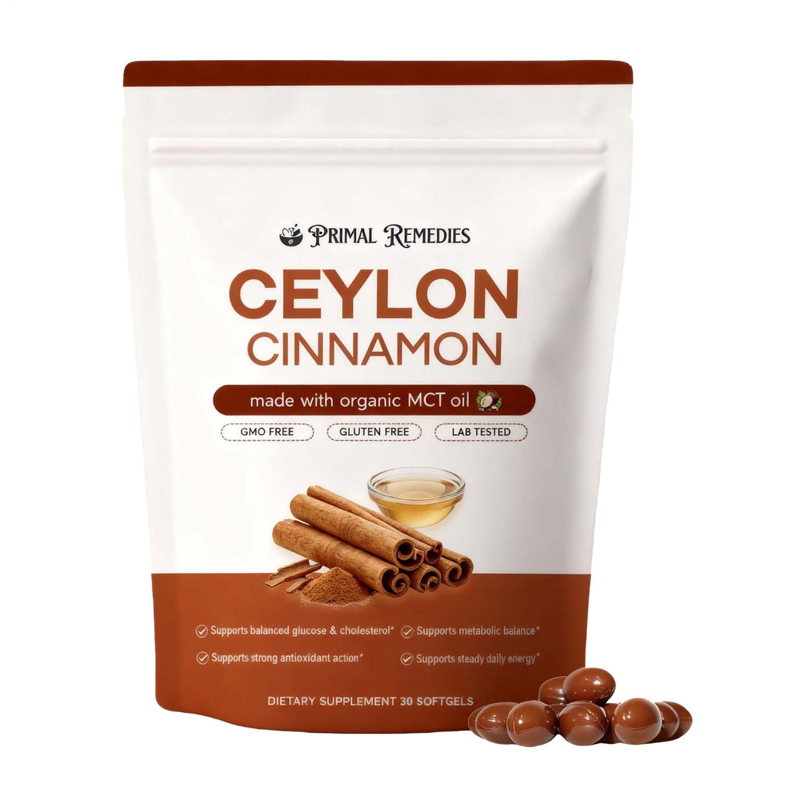 Ceylon Cinnamon Softgels, Ceylon Cinnamon Soft Gels 7200Mg Equivalent with Mct O